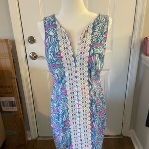 Lilly Pulitzer Blue and Pink Patterned Dress